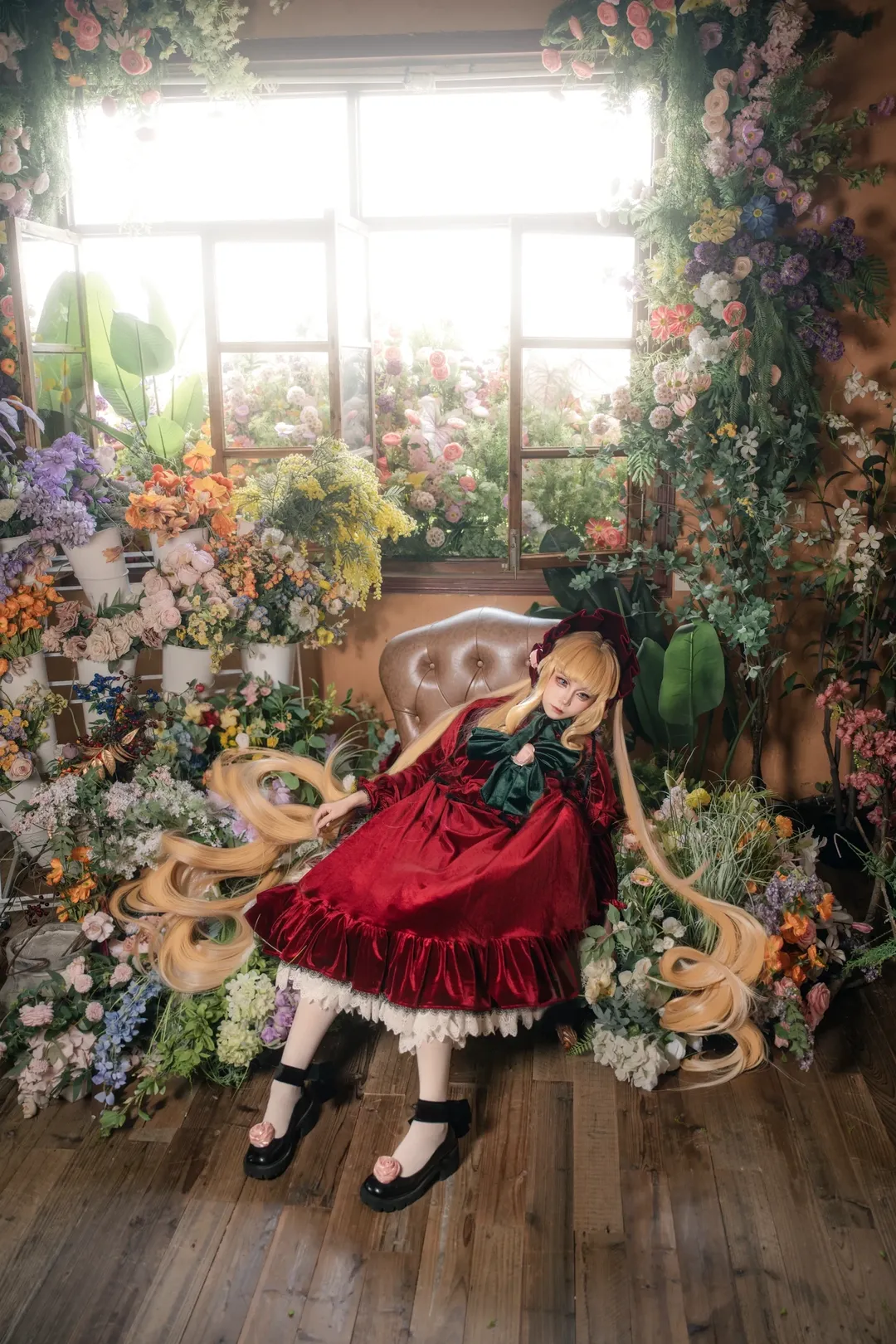 cosplay摄影, 蔷薇少女, 真红cos, 复古洛丽塔, 天鹅绒裙装