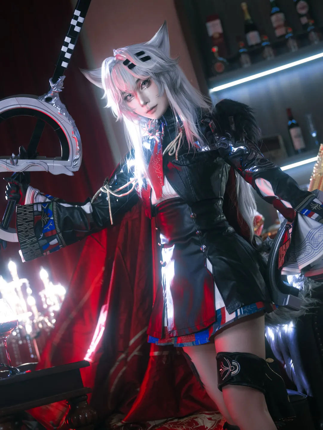 明日方舟, 黑丝, cosplay摄影, 荒芜拉普兰德cos, 暗黑哥特风 - 第1张
