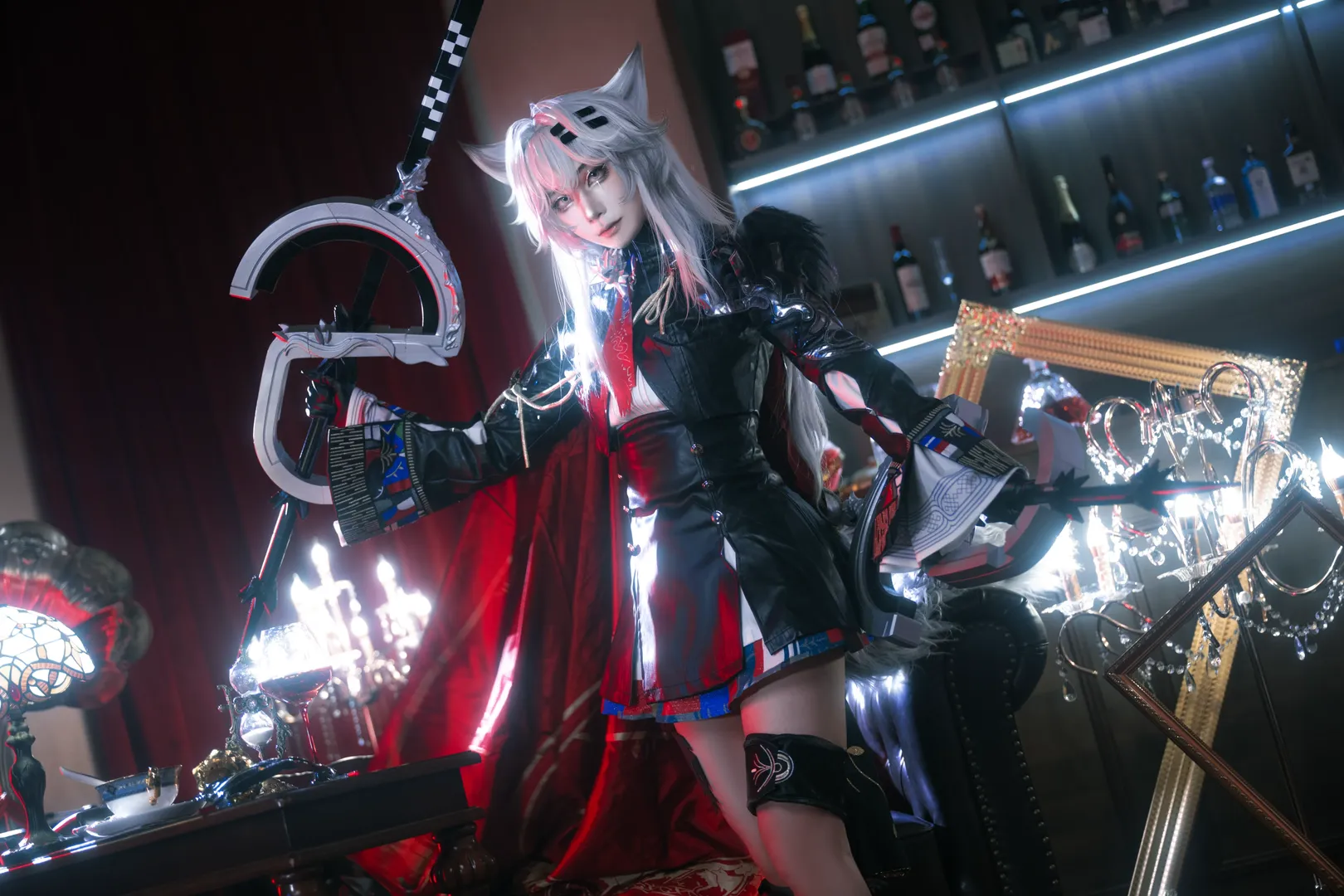明日方舟, 黑丝, cosplay摄影, 荒芜拉普兰德cos, 暗黑哥特风