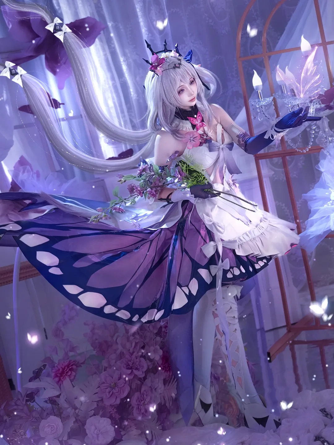 cosplay, Anime-style photography, Honkai: Star Rail, Castorice cosplay, White tights and boots cosplay