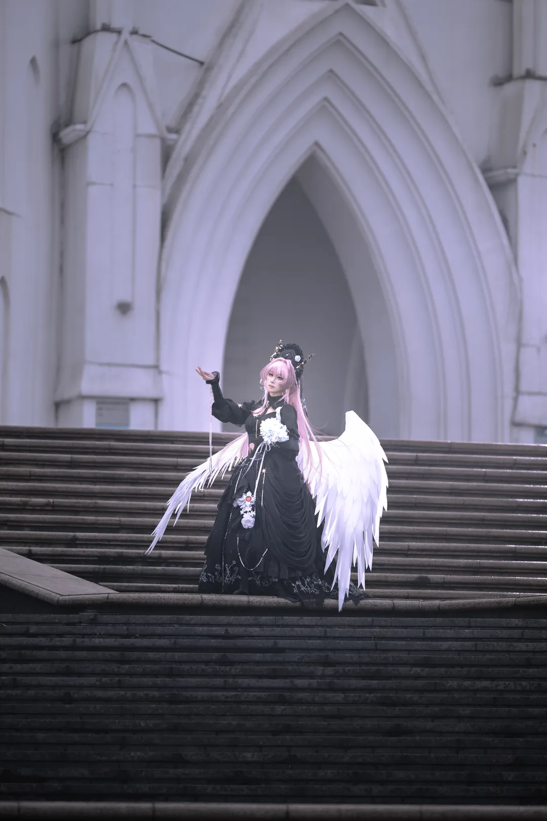 明日方舟, Cosplay分享, 特蕾西娅cos, 哥特风摄影, 魔王追悼 - 第2张