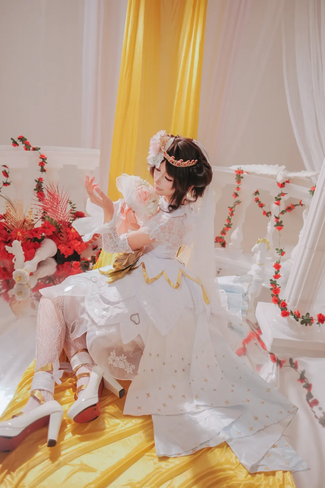 Honor of Kings, Bridal look, White stockings, Xiao Qiao Cosplay, Cosplay outfit - Image 2