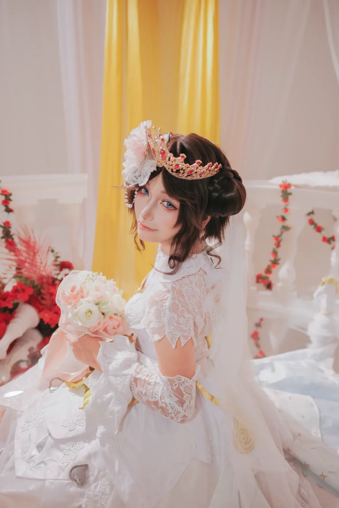 Honor of Kings, Bridal look, White stockings, Xiao Qiao Cosplay, Cosplay outfit - Image 4