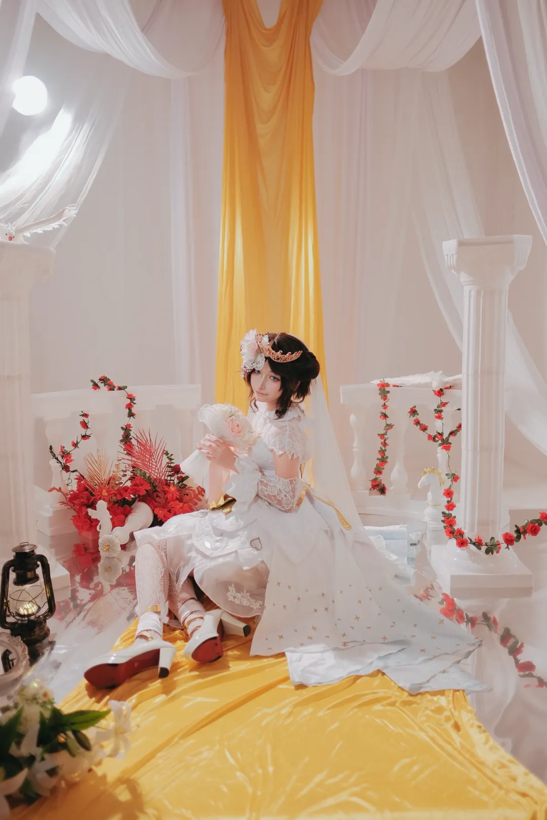 Honor of Kings, Bridal look, White stockings, Xiao Qiao Cosplay, Cosplay outfit - Image 5