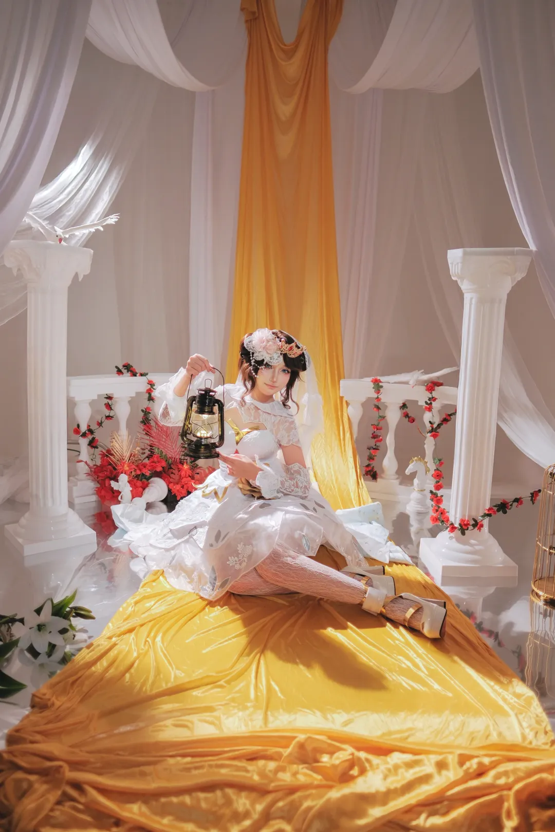 Honor of Kings, Bridal look, White stockings, Xiao Qiao Cosplay, Cosplay outfit - Image 6