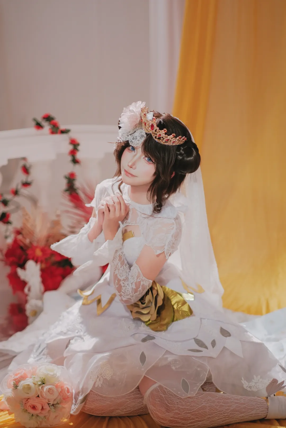 Honor of Kings, Bridal look, White stockings, Xiao Qiao Cosplay, Cosplay outfit - Image 7