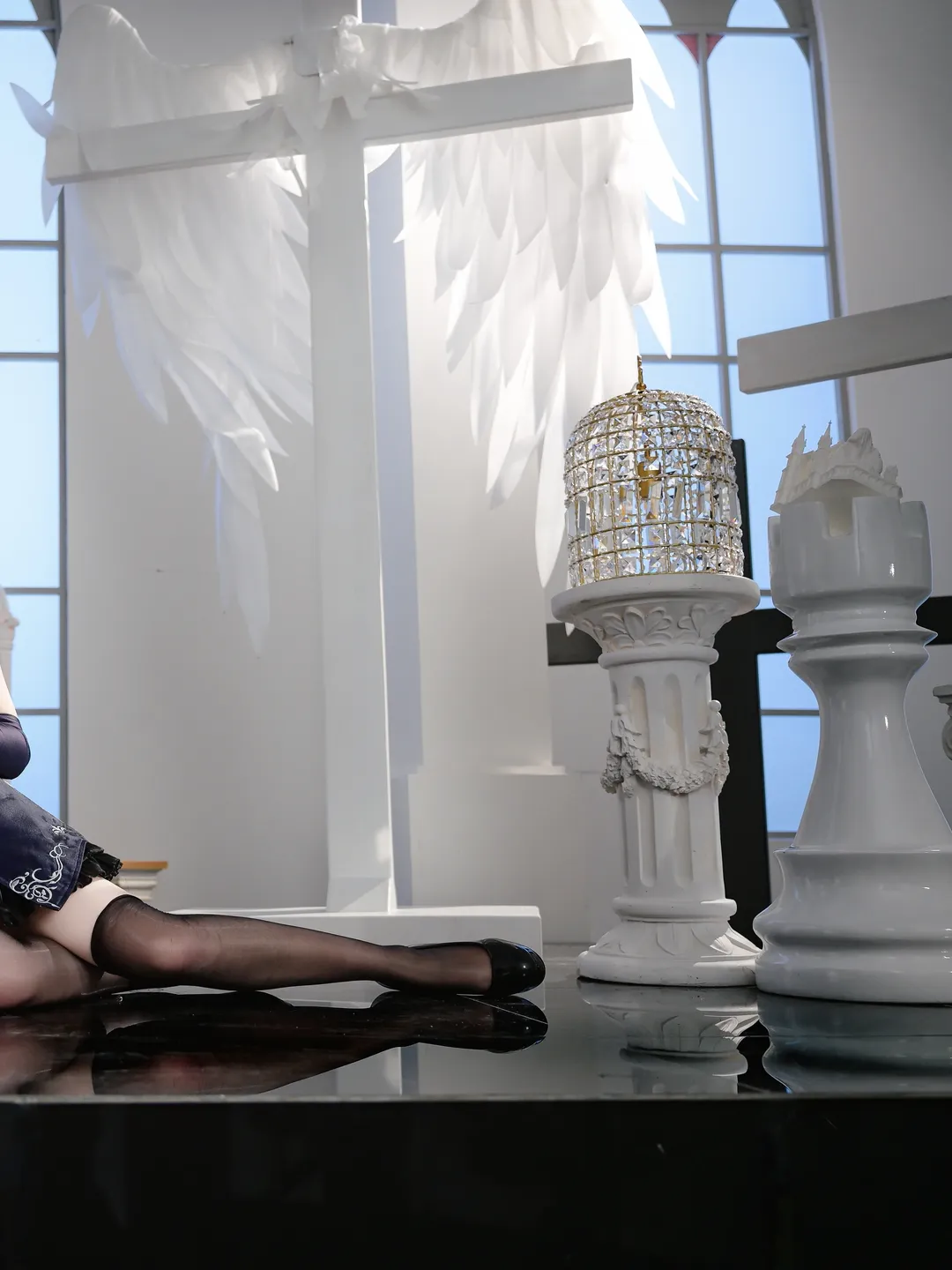 二次元摄影, 阿尔托莉雅cos, 黑呆cos, 黑色丝袜, fate fgo - 第3张