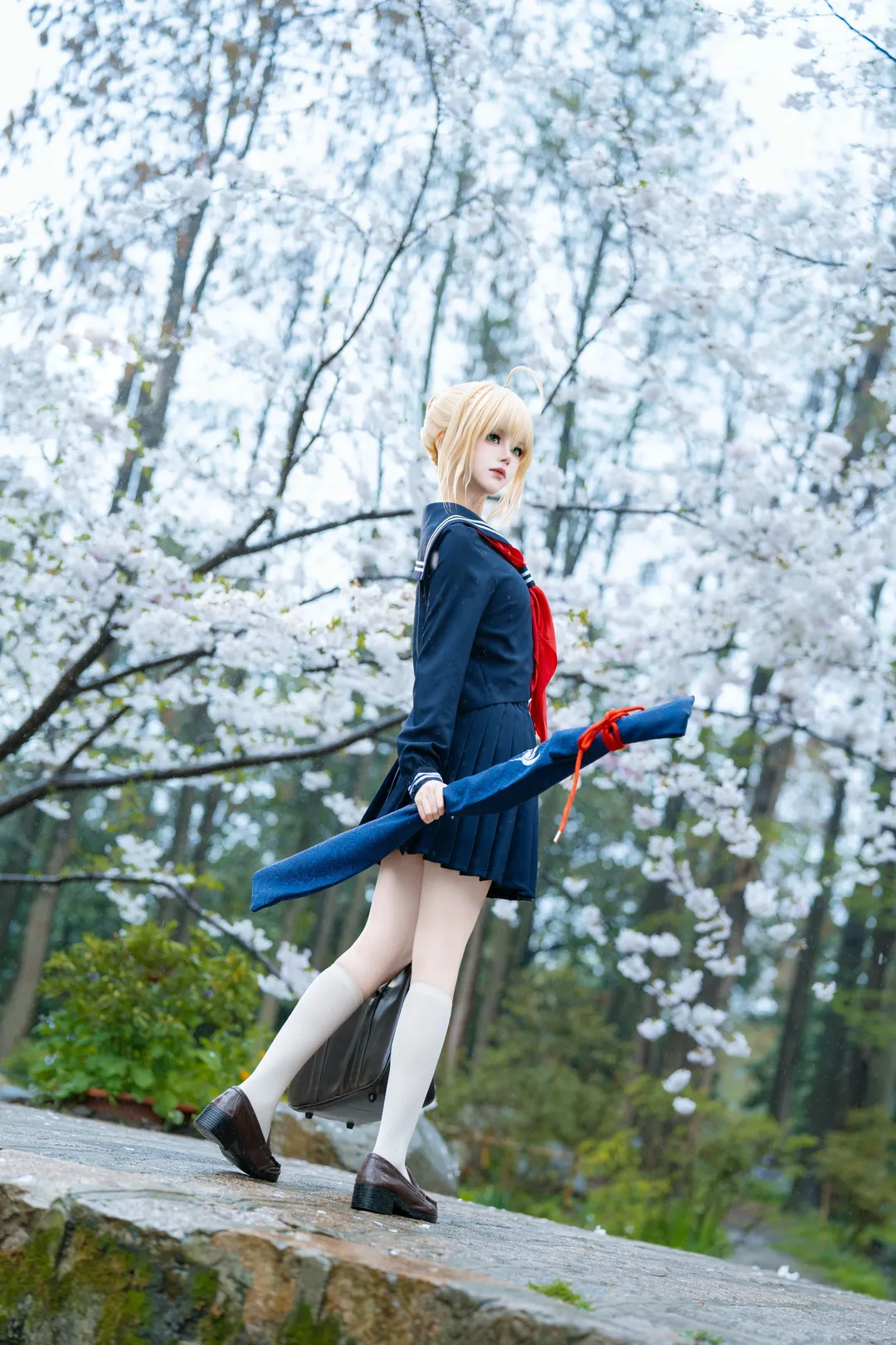 cosplay, 阿尔托莉雅cos, 白丝, 水手服, fate