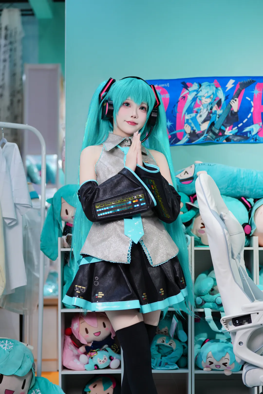 萤火虫漫展, 初音未来cos, VOCALOID, 黑丝连裤袜, 初音fufu - 第1张