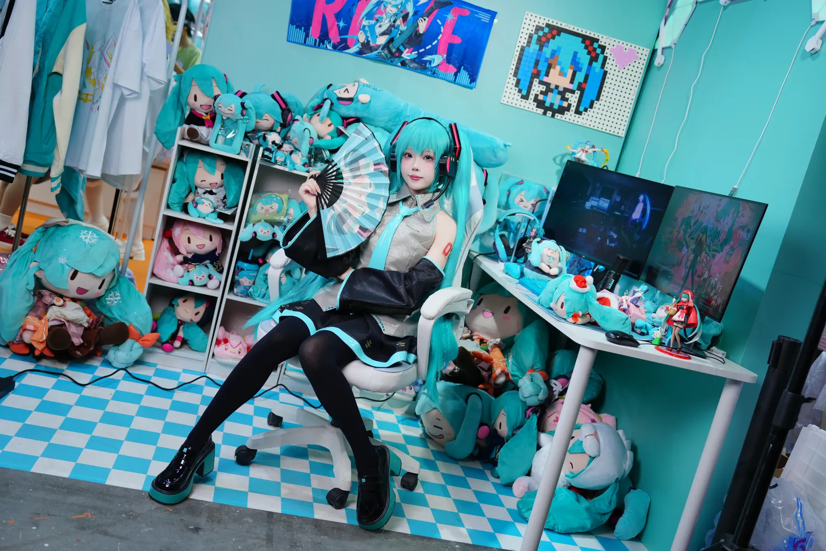 萤火虫漫展, 初音未来cos, VOCALOID, 黑丝连裤袜, 初音fufu - 第11张