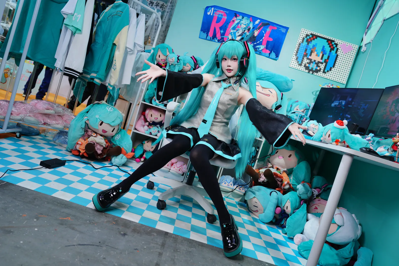 萤火虫漫展, 初音未来cos, VOCALOID, 黑丝连裤袜, 初音fufu - 第13张