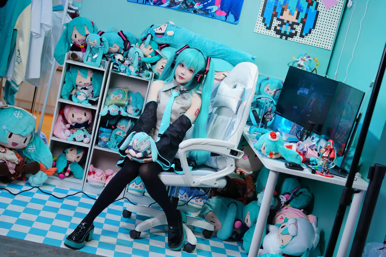 萤火虫漫展, 初音未来cos, VOCALOID, 黑丝连裤袜, 初音fufu - 第14张