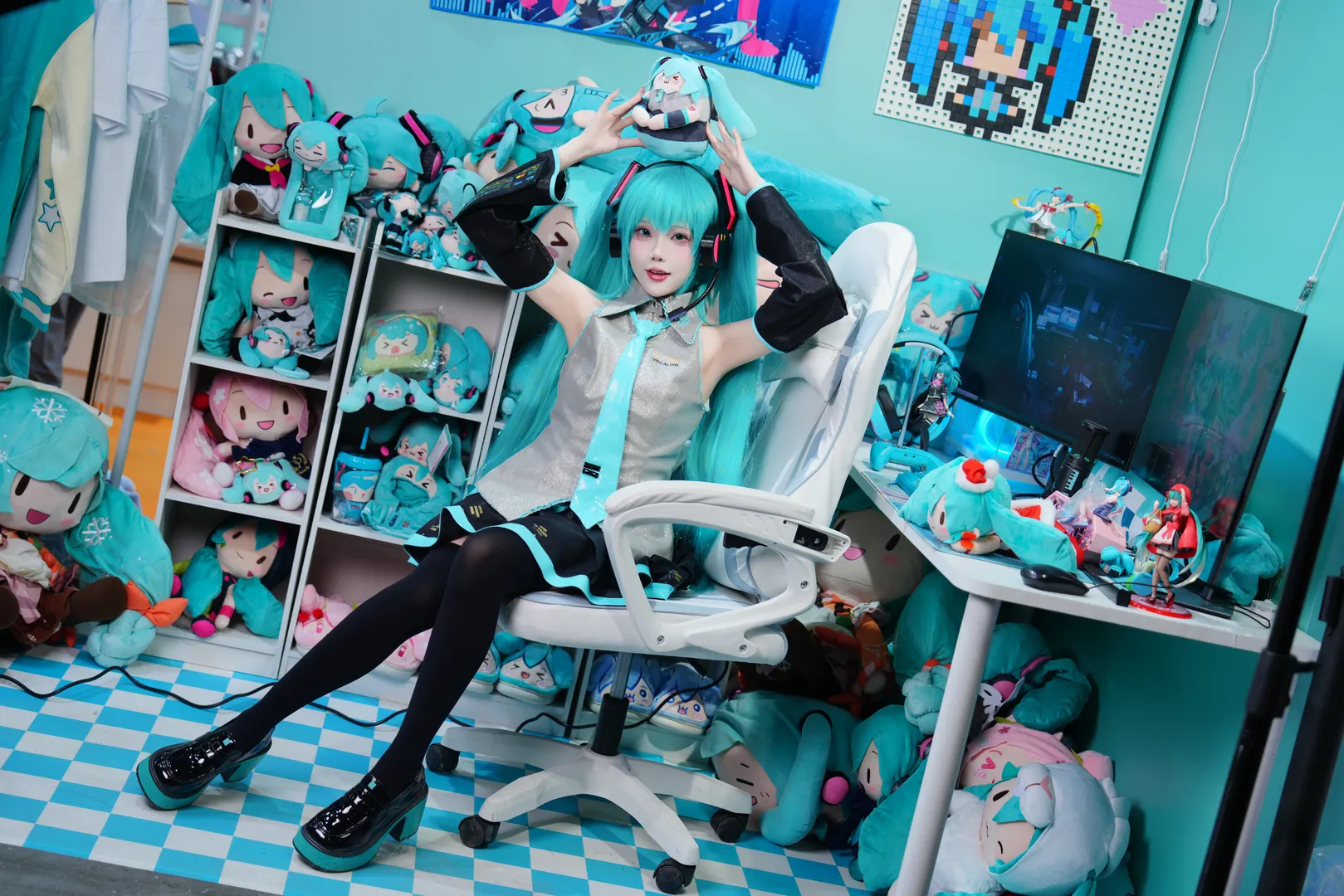 萤火虫漫展, 初音未来cos, VOCALOID, 黑丝连裤袜, 初音fufu - 第15张