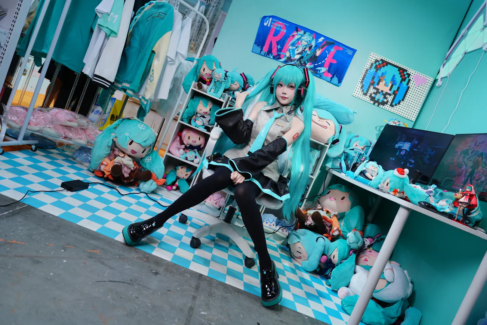 萤火虫漫展, 初音未来cos, VOCALOID, 黑丝连裤袜, 初音fufu - 第5张
