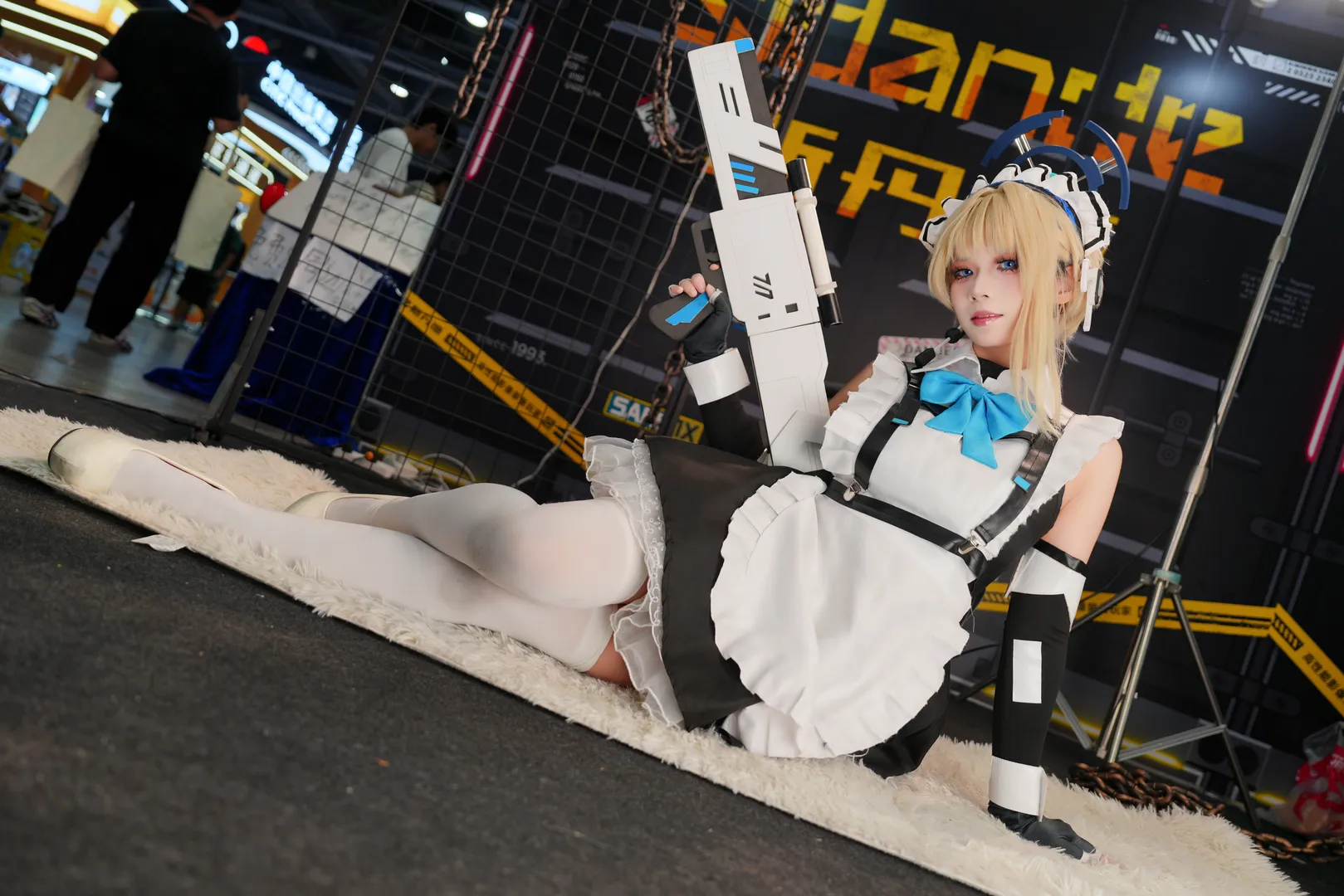 ブルーアーカイブ, 飛鳥馬トキ コスプレ, メイド服コスプレ, 白タイツコスプレ, 中国国際漫画節（CICF）アニメゲーム展