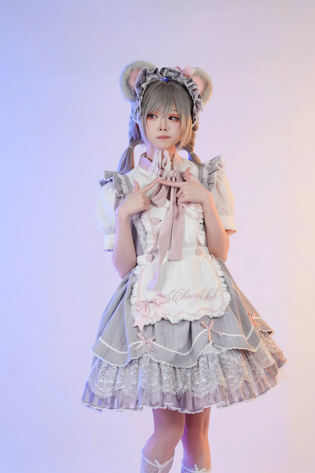 二次元摄影, 漫展返图, 兽耳女仆, Lolita cosplay, 白色蕾丝袜 - 第6张