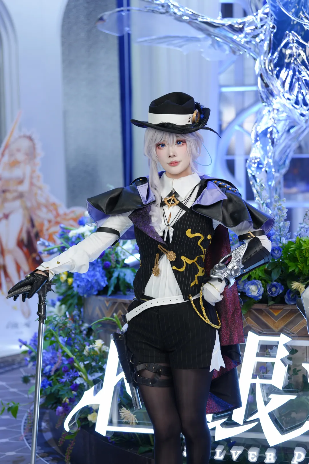 ホタルACGエキスポ, 白銀の城, 白銀の城の探偵コスプレ, 探偵風コスプレ, 黒ストッキングコーデコスプレ - 10枚目
