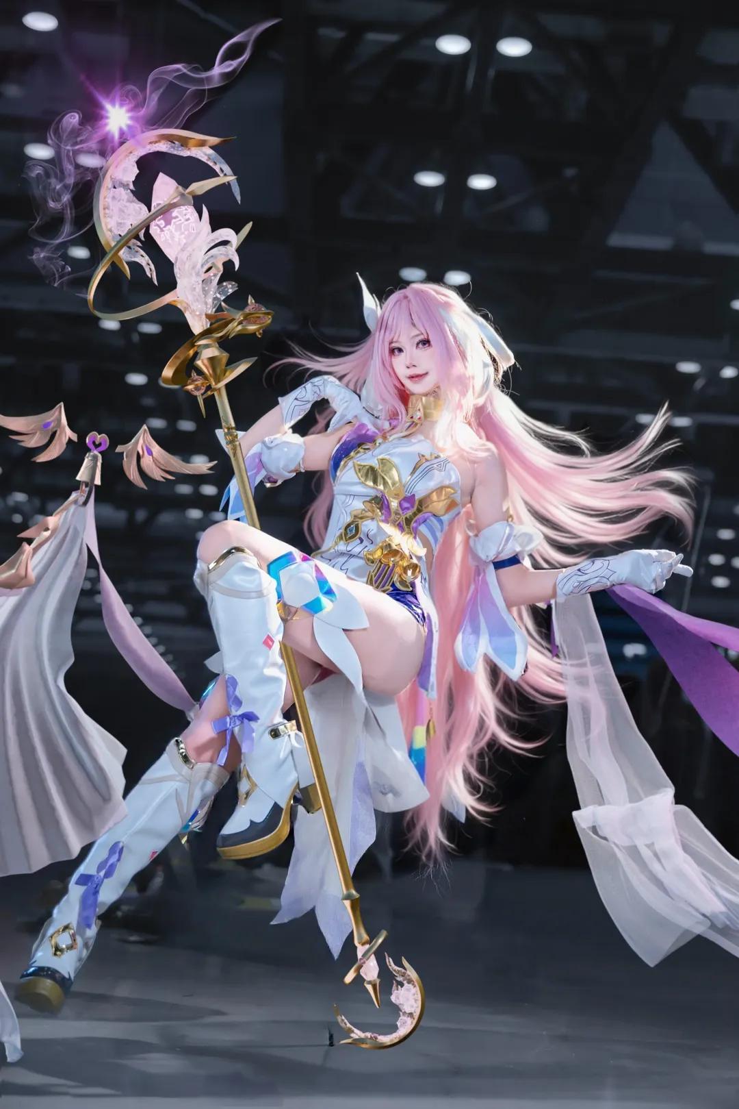 爱莉希雅cos, cosplay, 粉色长发, 人之律者, 白丝