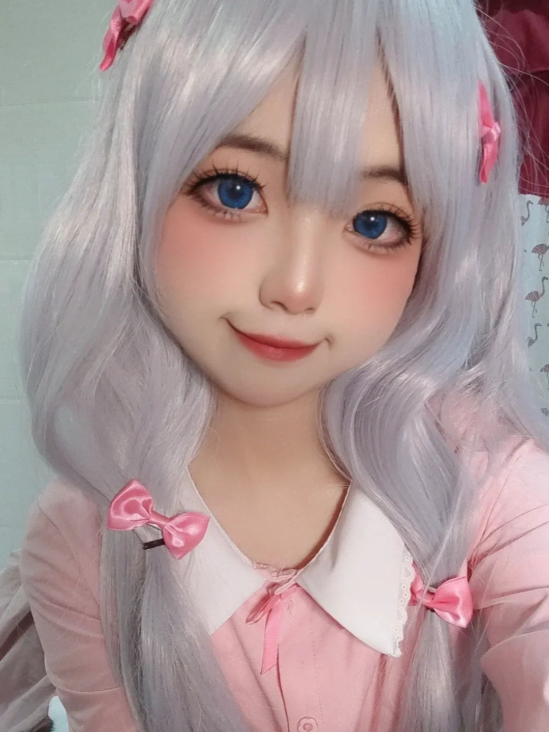 埃罗芒阿老师, 和泉纱雾cos, cosplay美瞳分享, 伊娃爱美瞳, 大眼双马尾萌妹