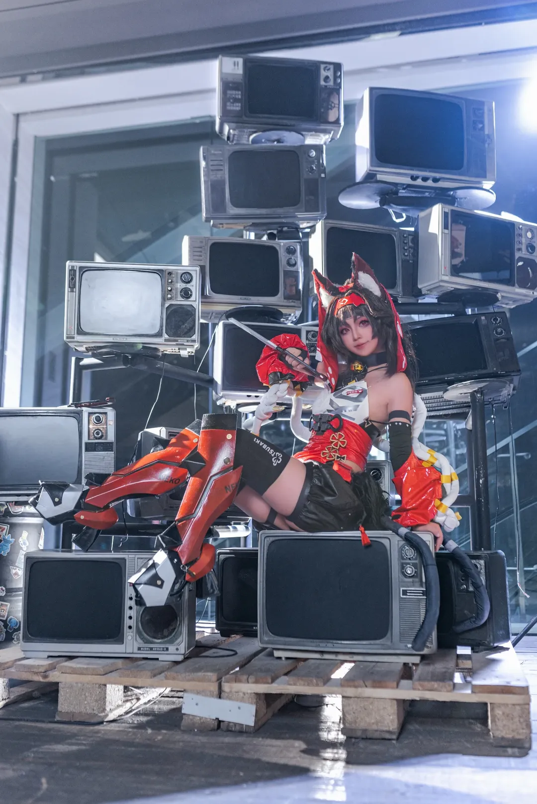 赛博朋克, cosplay摄影, 绝区零cos, 黑丝穿搭, 兽耳娘 - 第3张