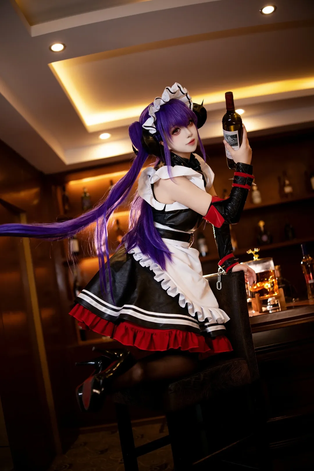 碧藍航線, cosplay攝影, 黑絲穿搭, 女僕裝cosplay, 菲利克斯舒爾茨cos - 第2張