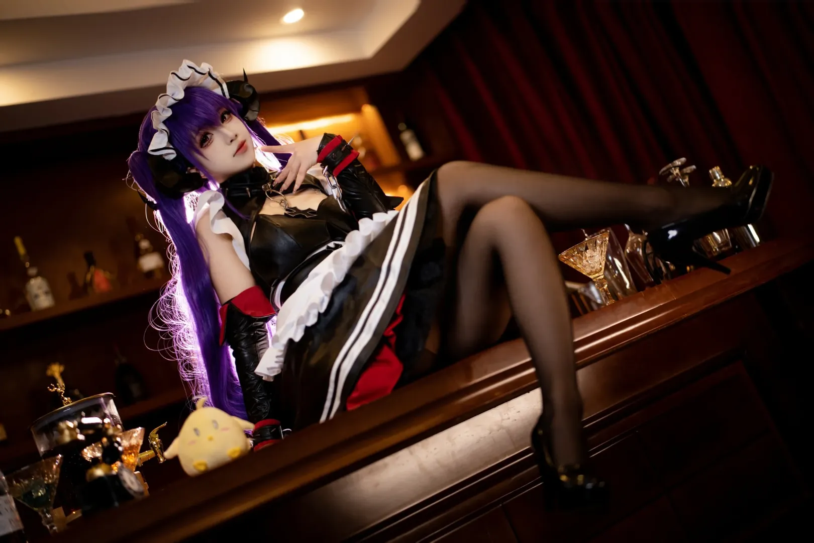 アズールレーン, コスプレ撮影, 黒タイツ コーデ, メイド服コスプレ, フェリックス・シュルツ コスプレ