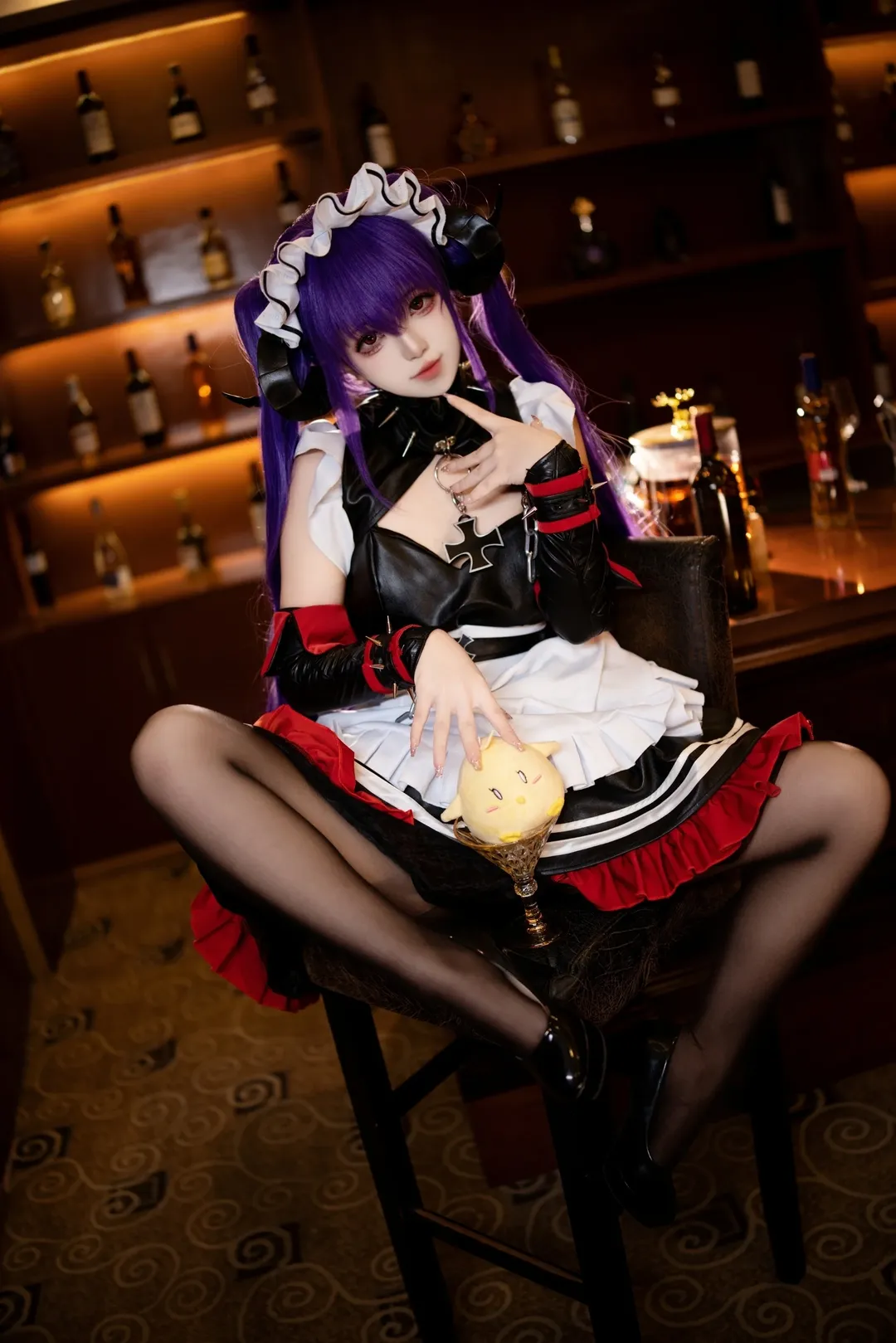 碧藍航線, cosplay攝影, 黑絲穿搭, 女僕裝cosplay, 菲利克斯舒爾茨cos - 第4張
