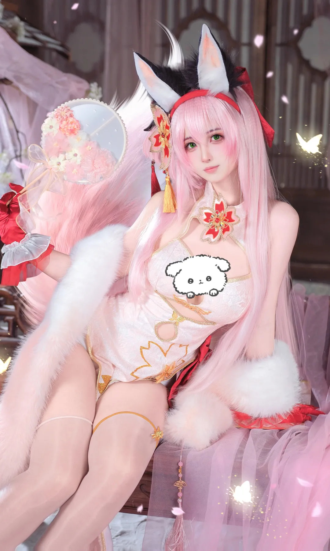 Anime-style photography, Azur Lane, Cheongsam cosplay, Kemonomimi outfit, Hanazuki cosplay