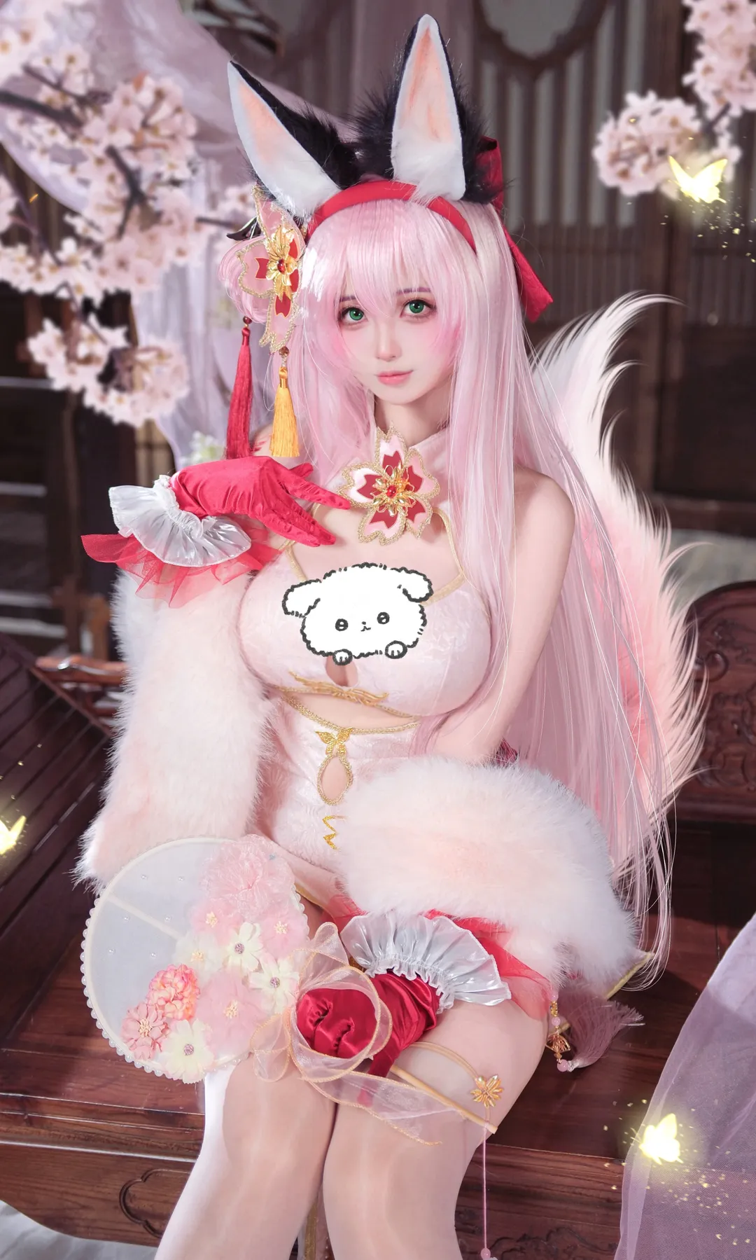 Anime-style photography, Azur Lane, Cheongsam cosplay, Kemonomimi outfit, Hanazuki cosplay - Image 3