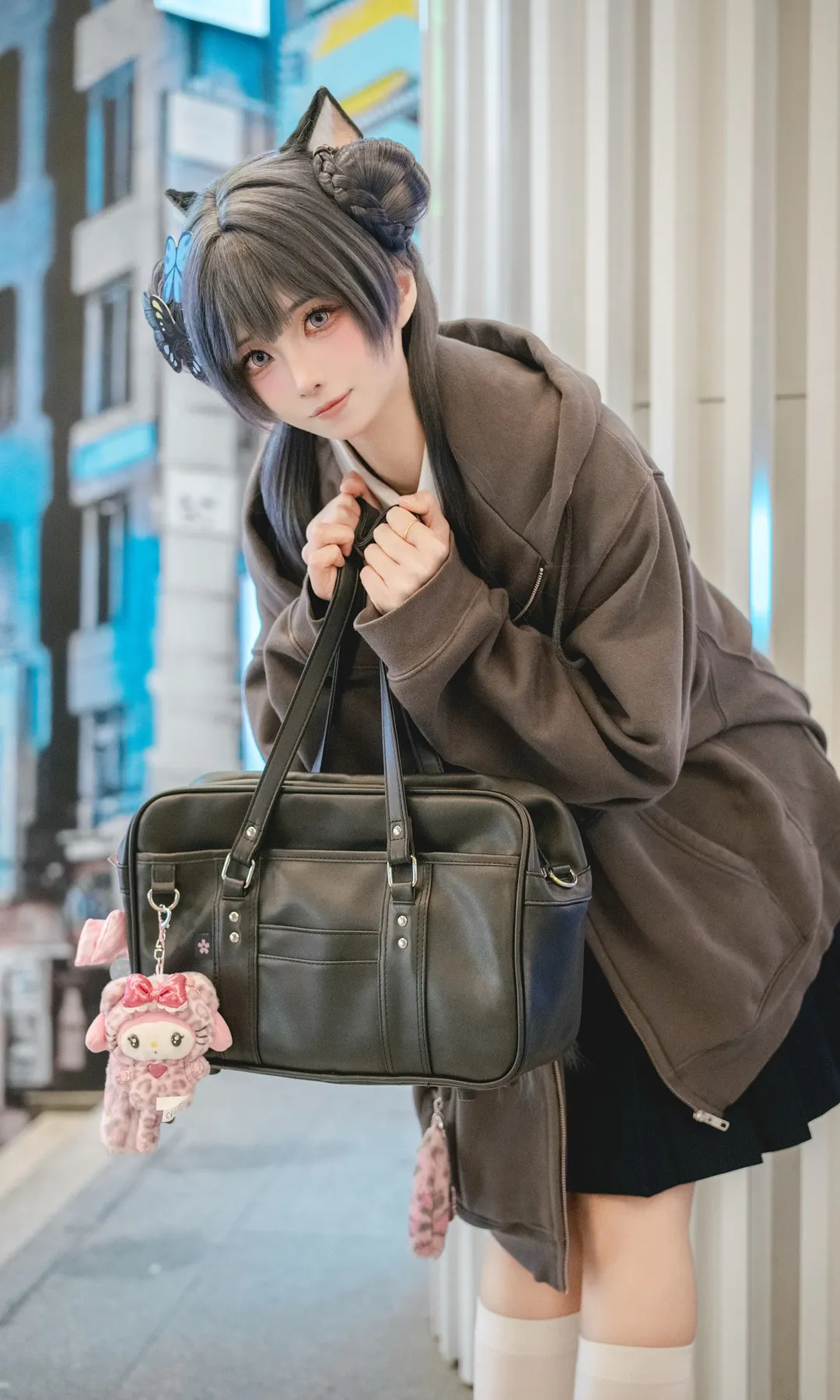 2D, cosplay, Blue Archive, Misaki cosplay, Street photography