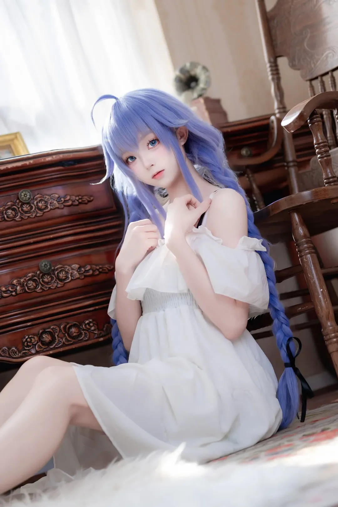 精灵耳cos, 洛琪希cos, 无职转生, 二次元甜妹, 白裙少女 - 第2张