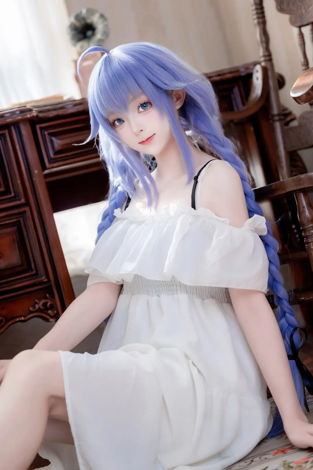 精灵耳cos, 洛琪希cos, 无职转生, 二次元甜妹, 白裙少女 - 第3张