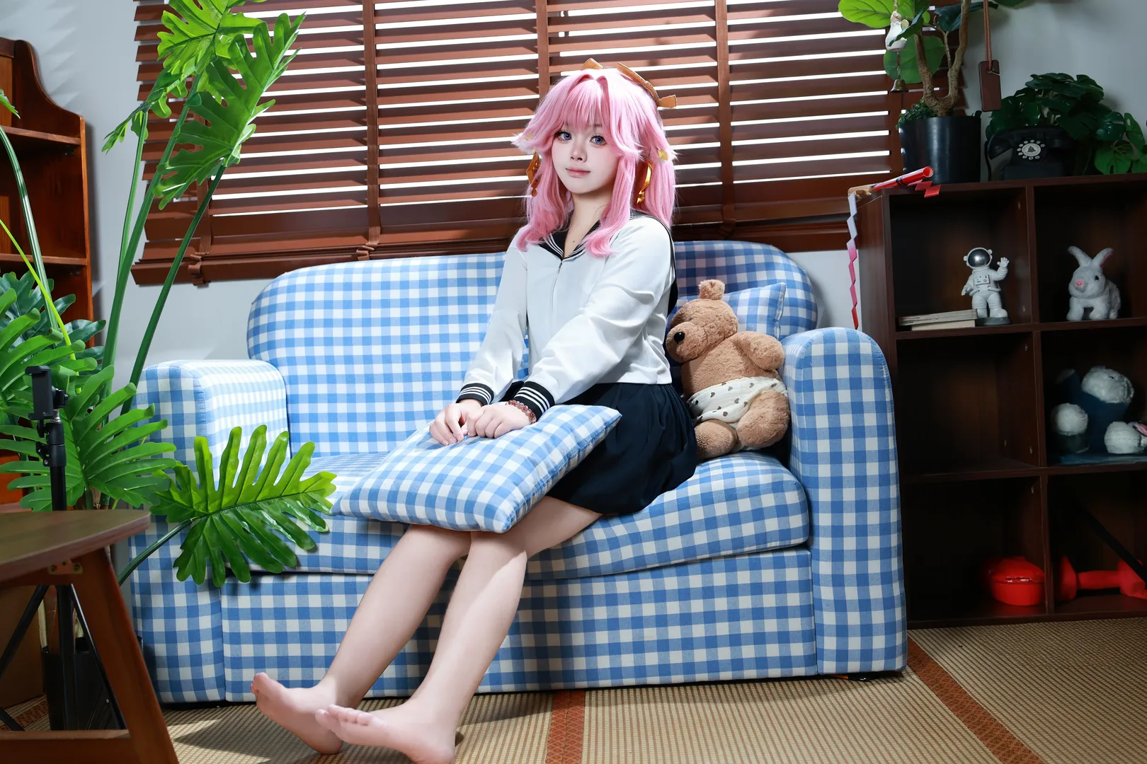 原神, 私设cos, 八重神子cos, 二次元日常, 居家服cosplay