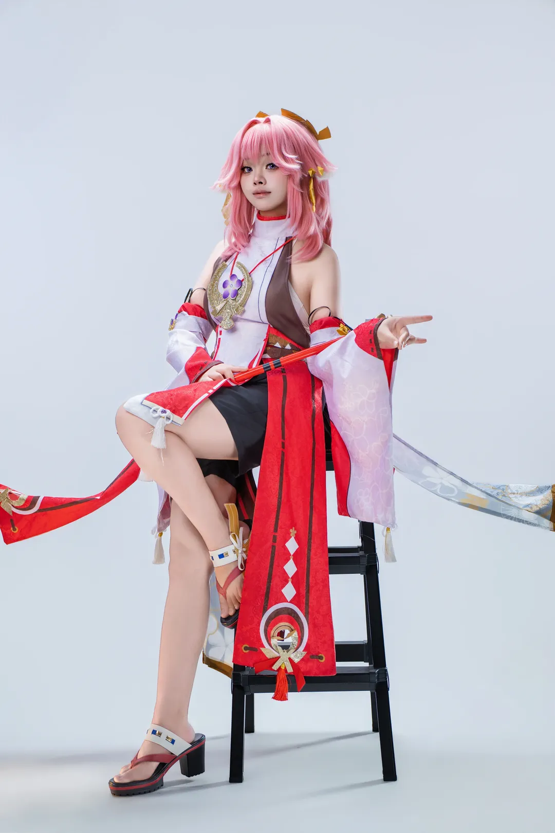 原神, 棚拍, 八重神子cos, cosplay摄影, 日系装扮 - 第3张