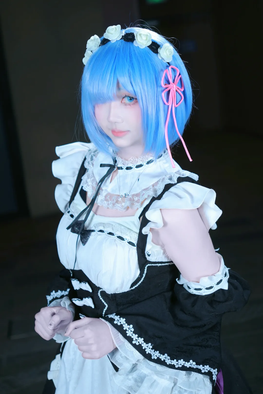 cosplay, 女仆装, 蕾姆cos, 从零开始的异世界, 白丝 - 第1张