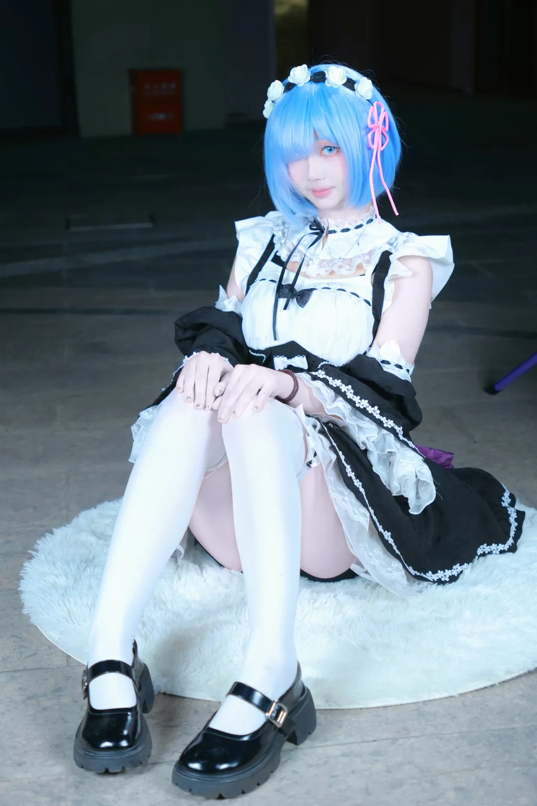 cosplay, 女仆装, 蕾姆cos, 从零开始的异世界, 白丝