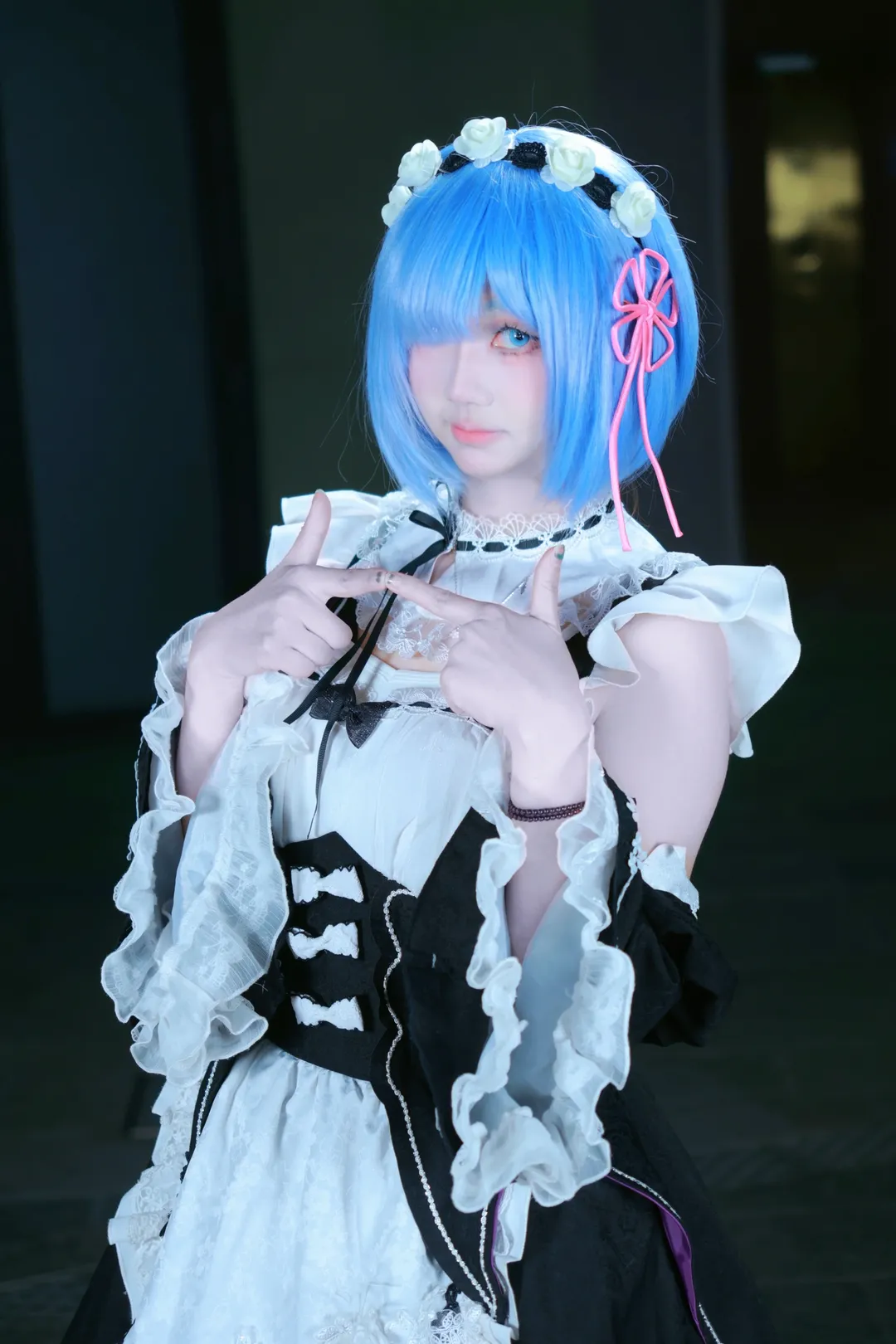 cosplay, 女仆装, 蕾姆cos, 从零开始的异世界, 白丝 - 第4张