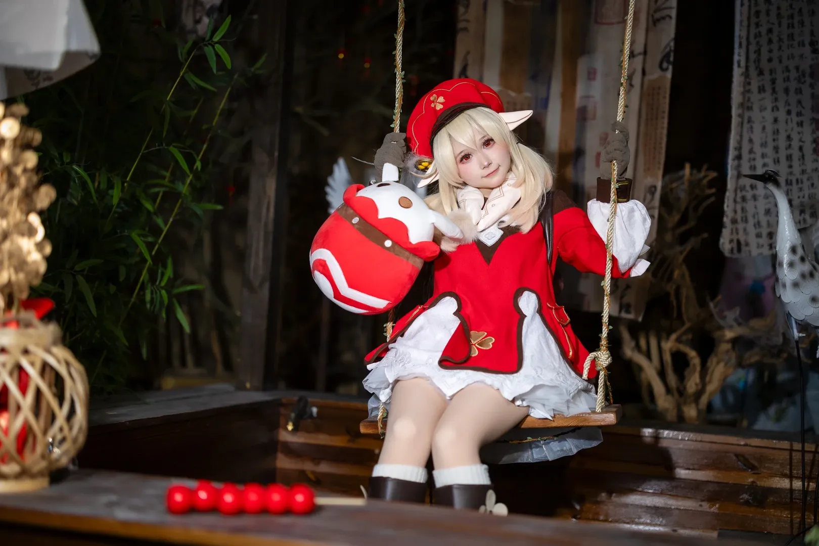 原神, クレー コスプレ, 白ストッキング, 原神コスプレ, ドードーコぬいぐるみ - 5枚目