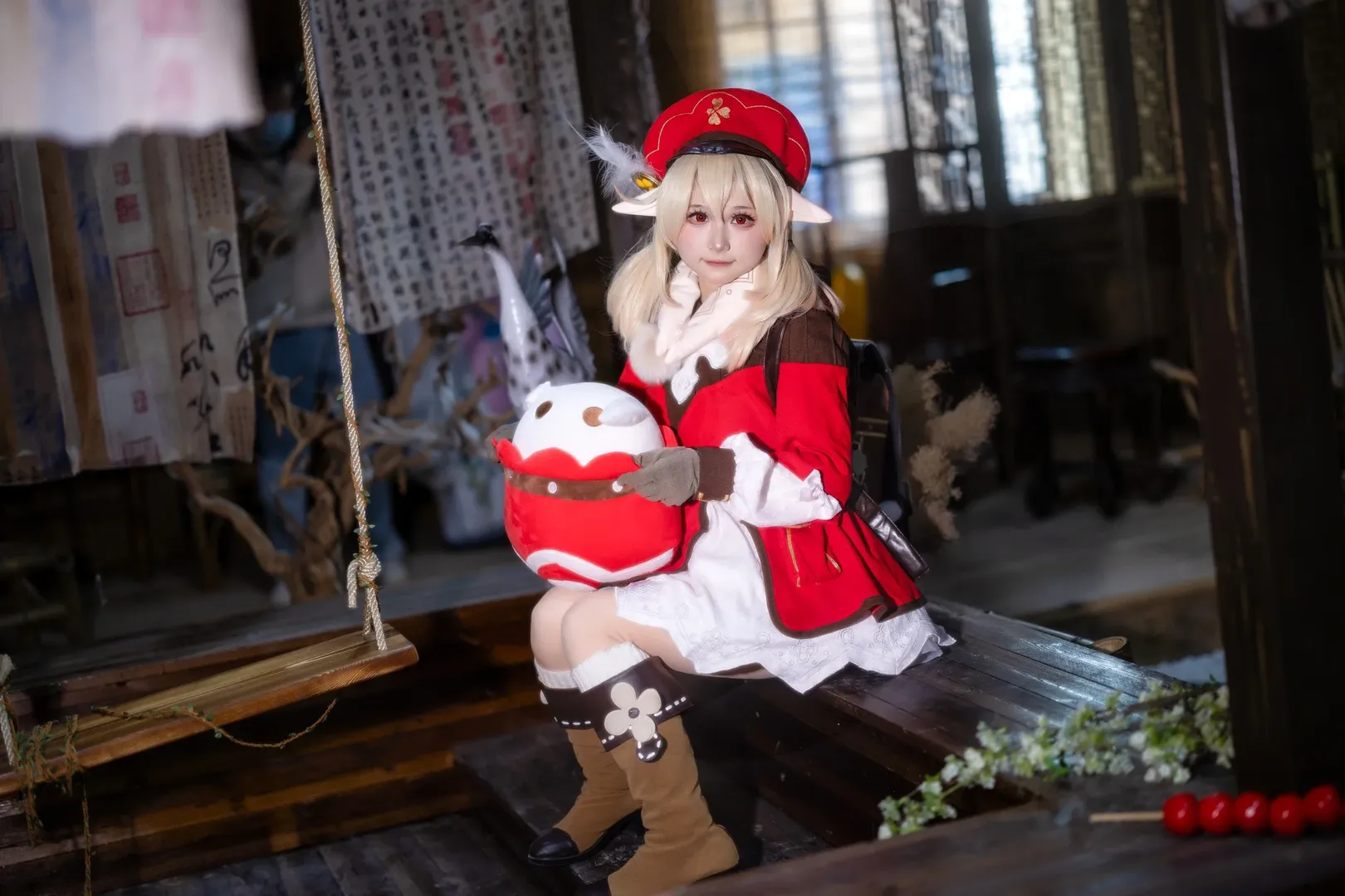 原神, クレー コスプレ, 白ストッキング, 原神コスプレ, ドードーコぬいぐるみ - 6枚目