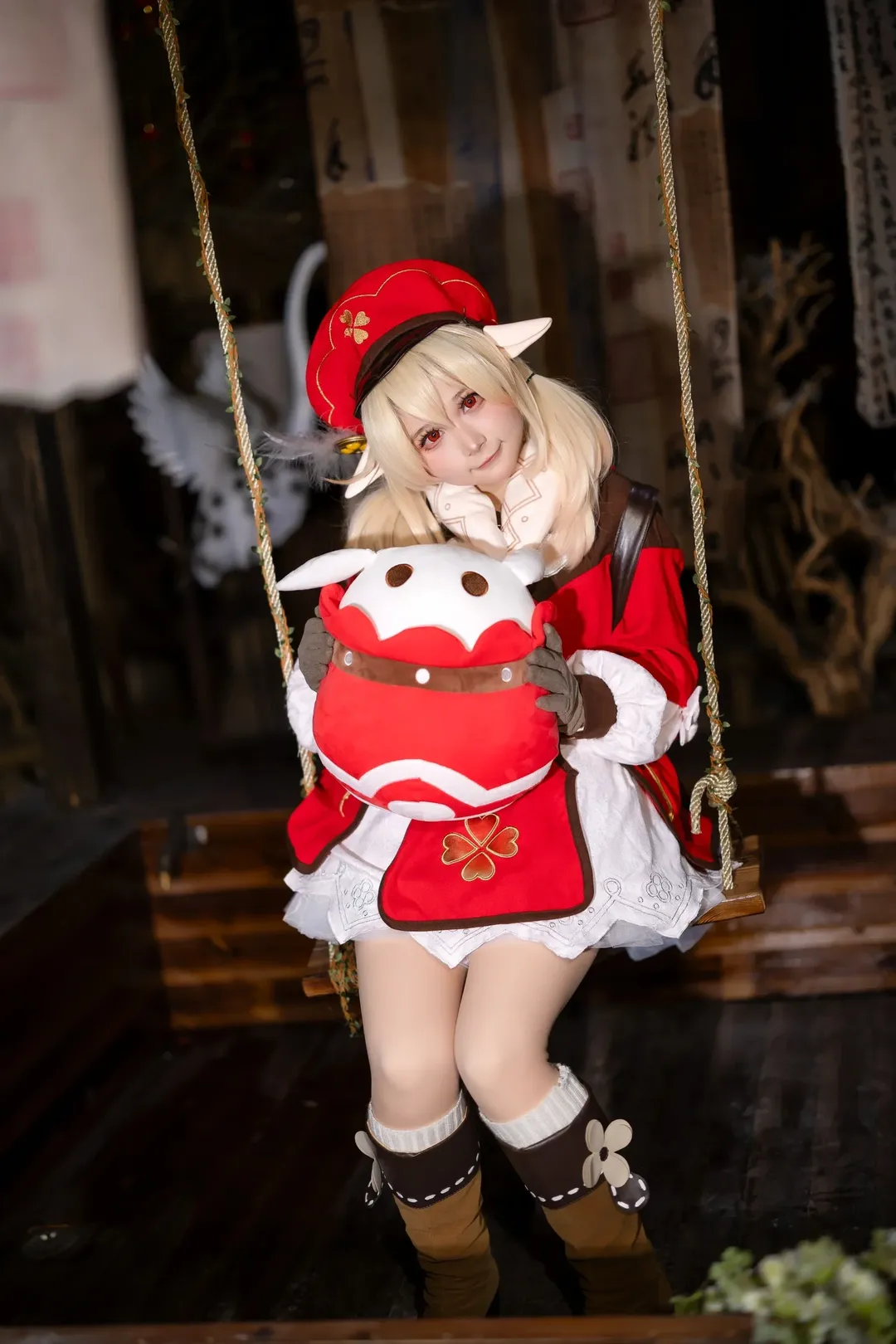 原神, クレー コスプレ, 白ストッキング, 原神コスプレ, ドードーコぬいぐるみ - 7枚目