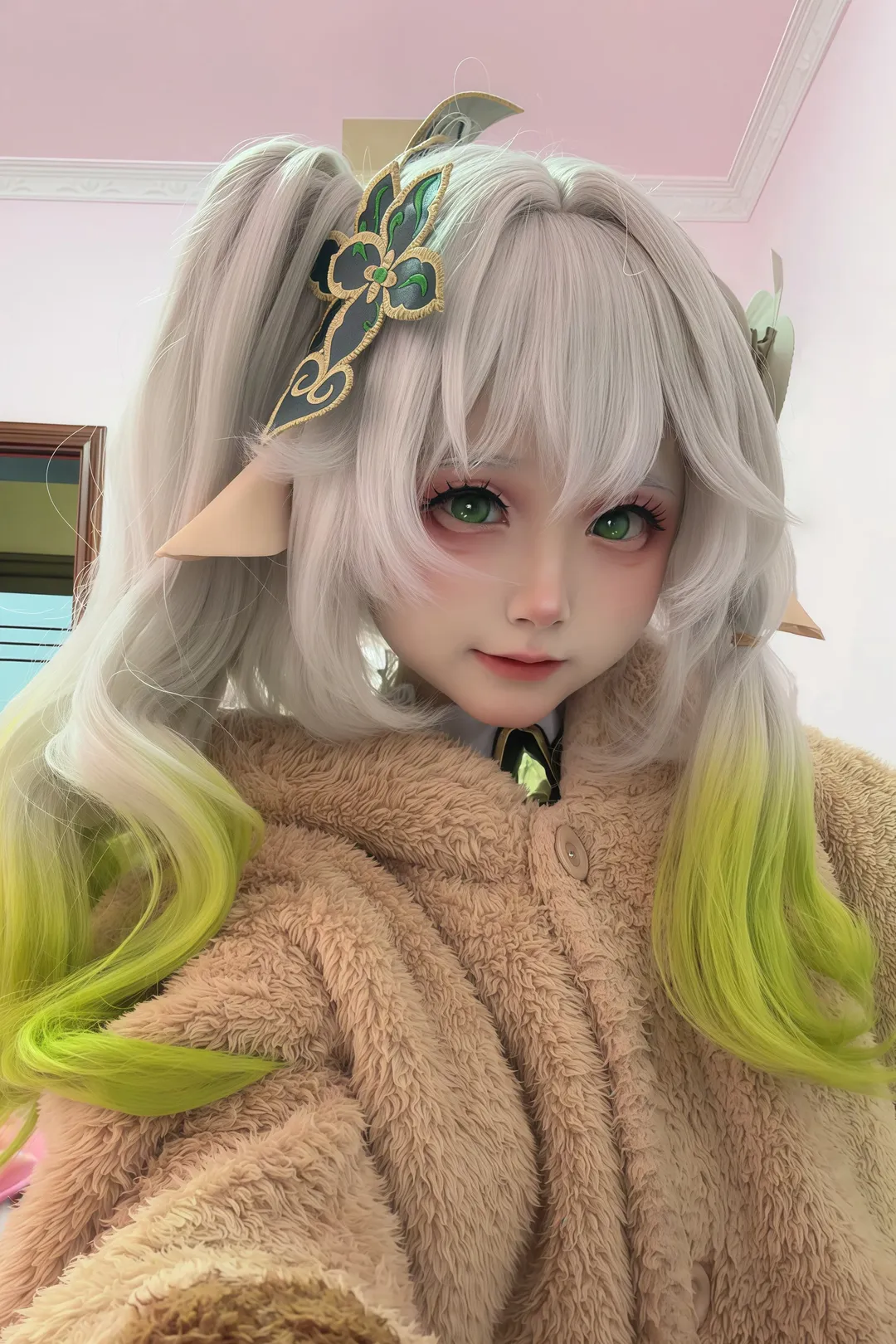 原神, 納西妲cos, Cosplay攝影, 二次元裝扮, 毛絨睡衣