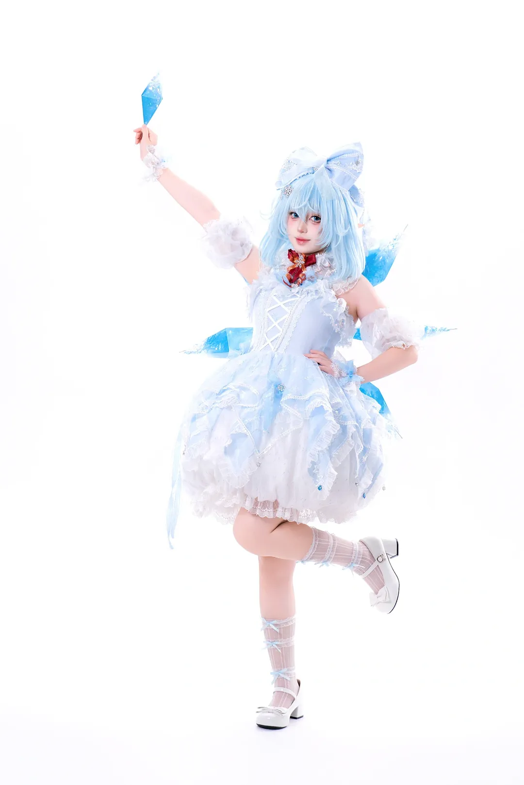 cosplay, 东方project, 白丝, 琪露诺cos, 冰之妖精
