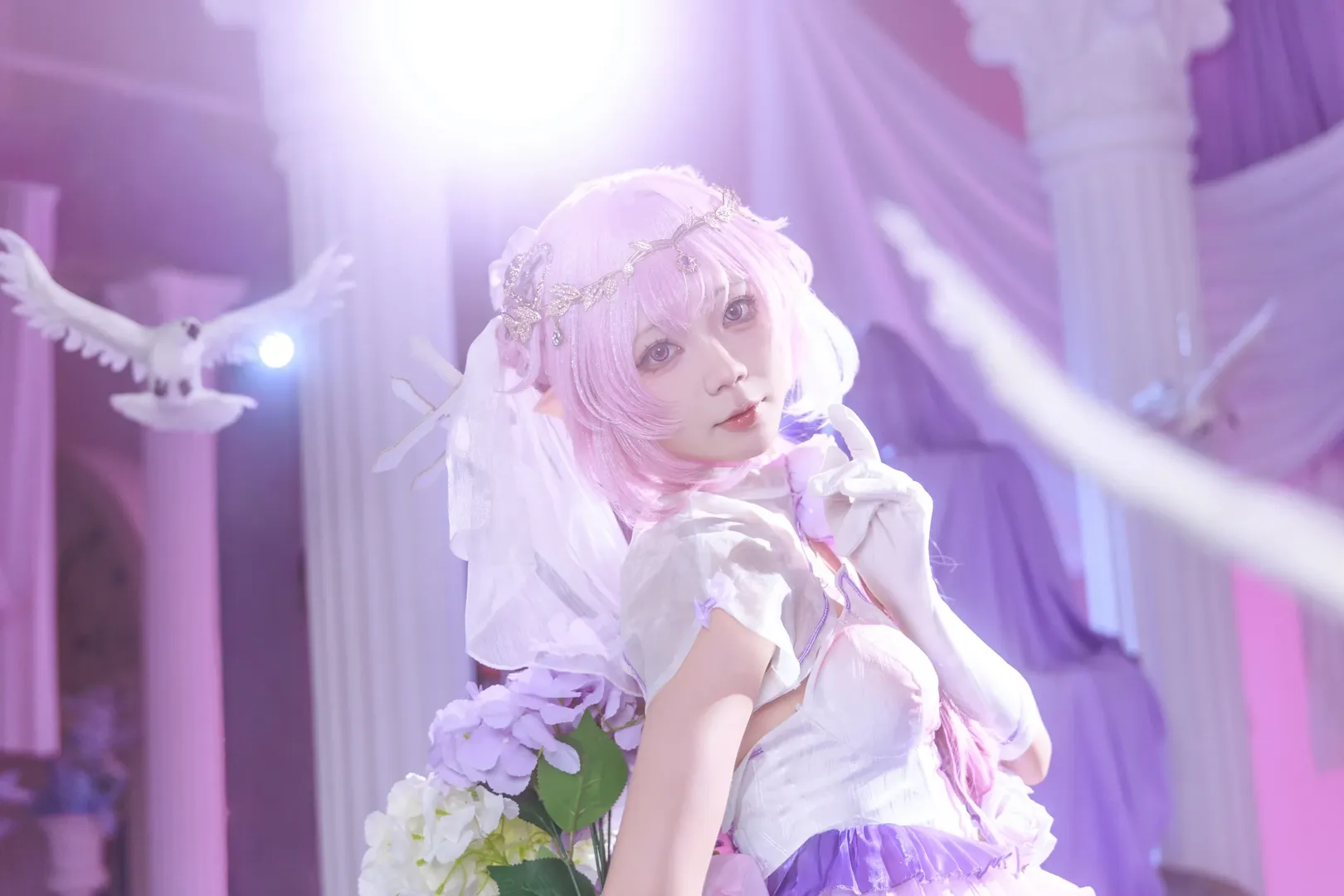 爱莉希雅cos, 崩坏3, cosplay, 白丝, 人之律者爱莉希雅 - 第4张