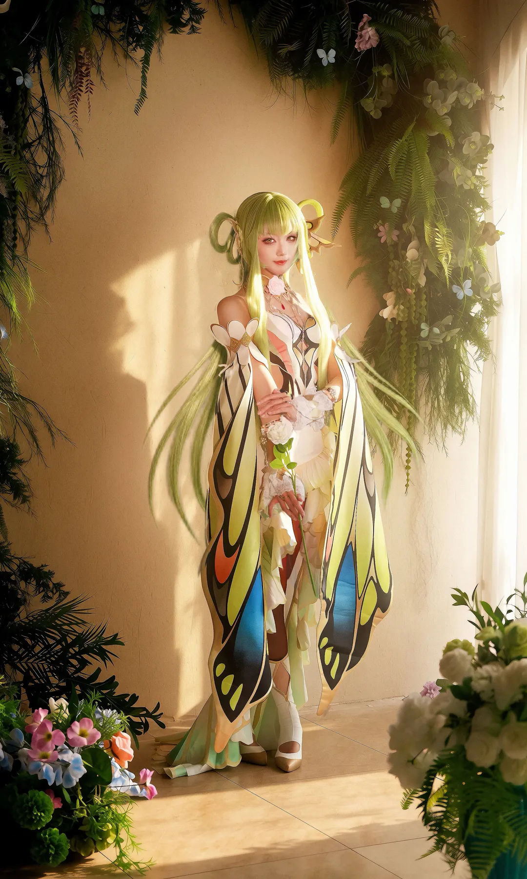 二次元cosplay, 反叛的鲁路修, C.C.cos, 红丝袜, 蝴蝶套 - 第2张