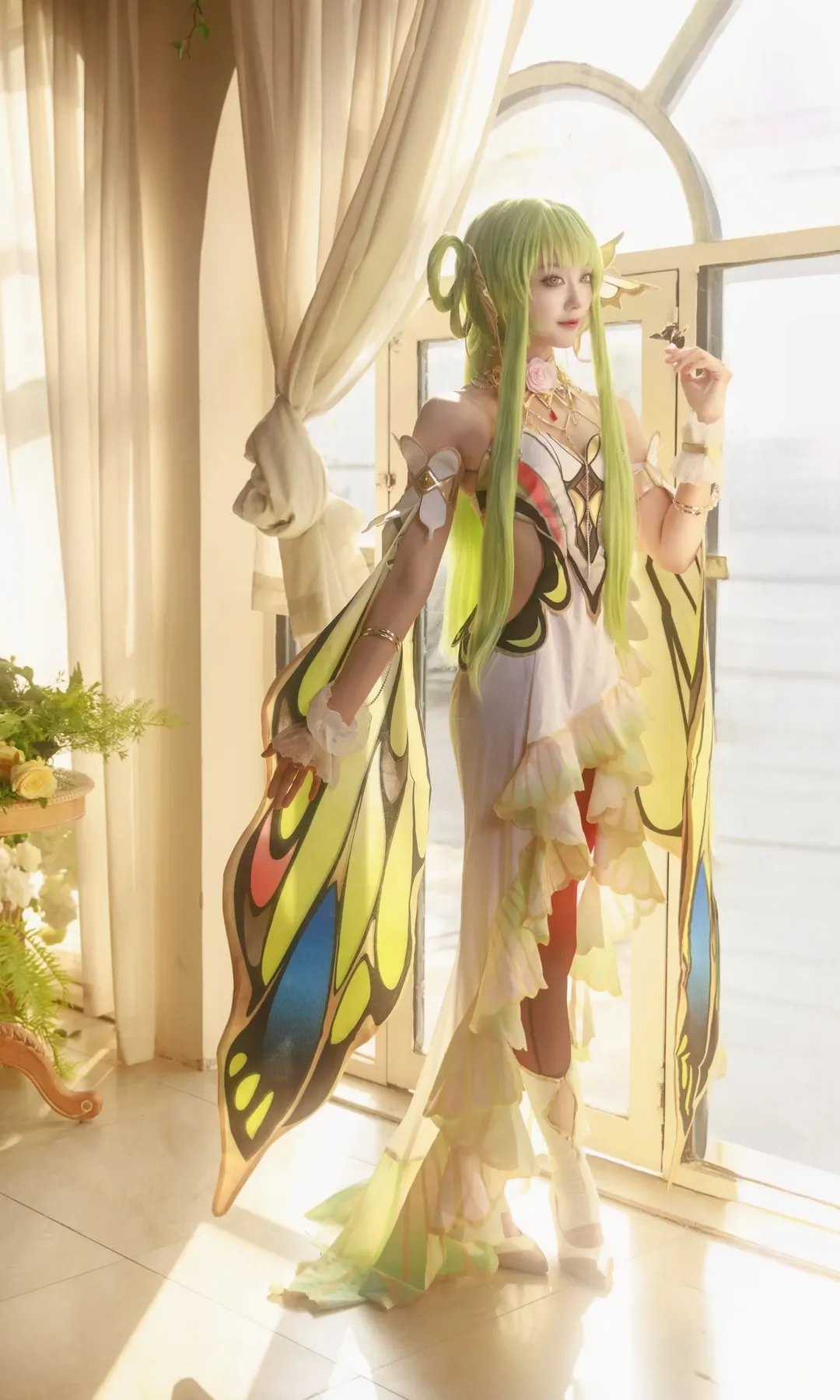 二次元cosplay, 反叛的鲁路修, C.C.cos, 红丝袜, 蝴蝶套 - 第6张