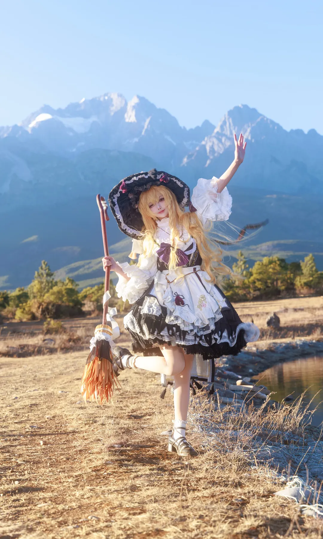 东方project, 魔理沙cos, 户外Cosplay, 二设魔理沙, 玉龙雪山外拍