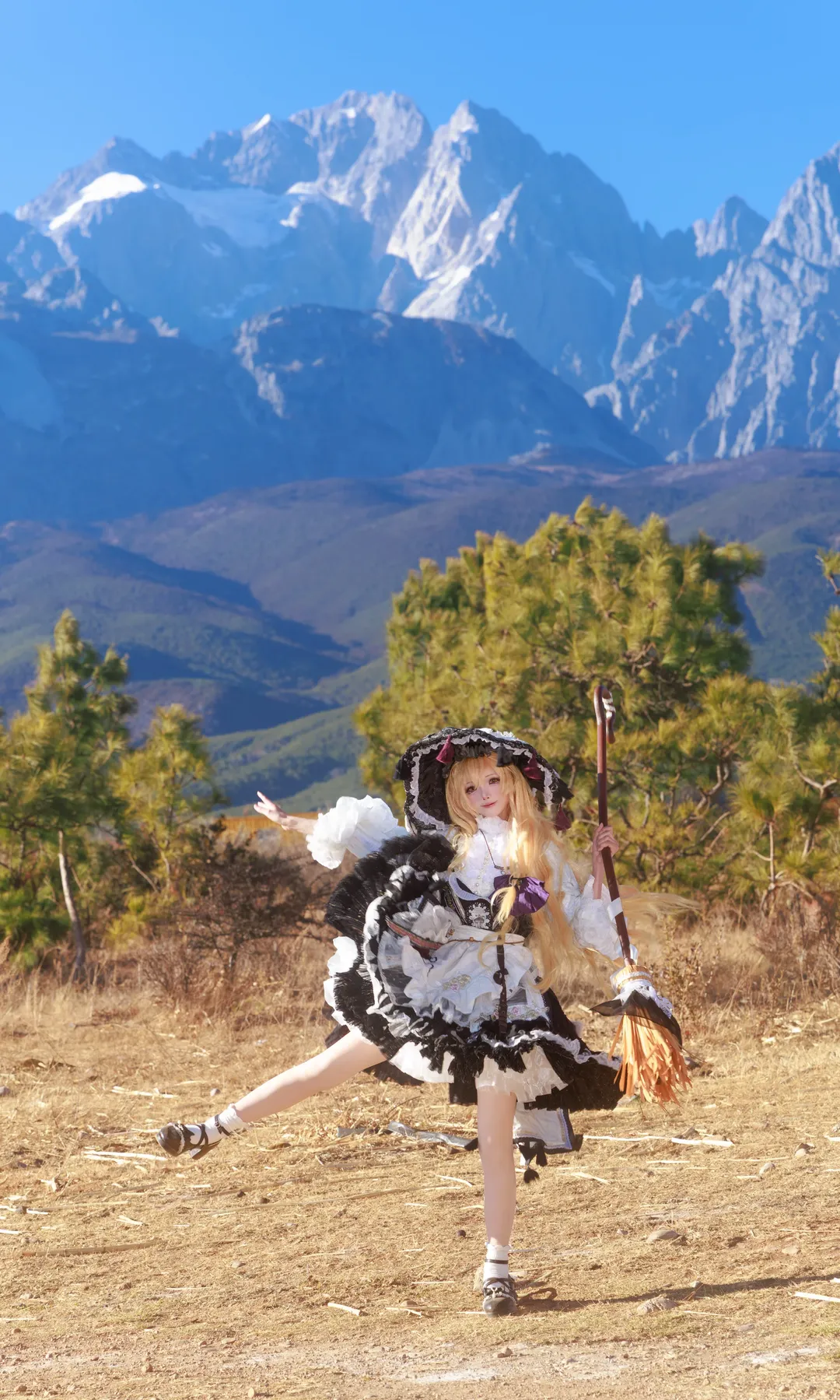 东方project, 魔理沙cos, 户外Cosplay, 二设魔理沙, 玉龙雪山外拍 - 第5张