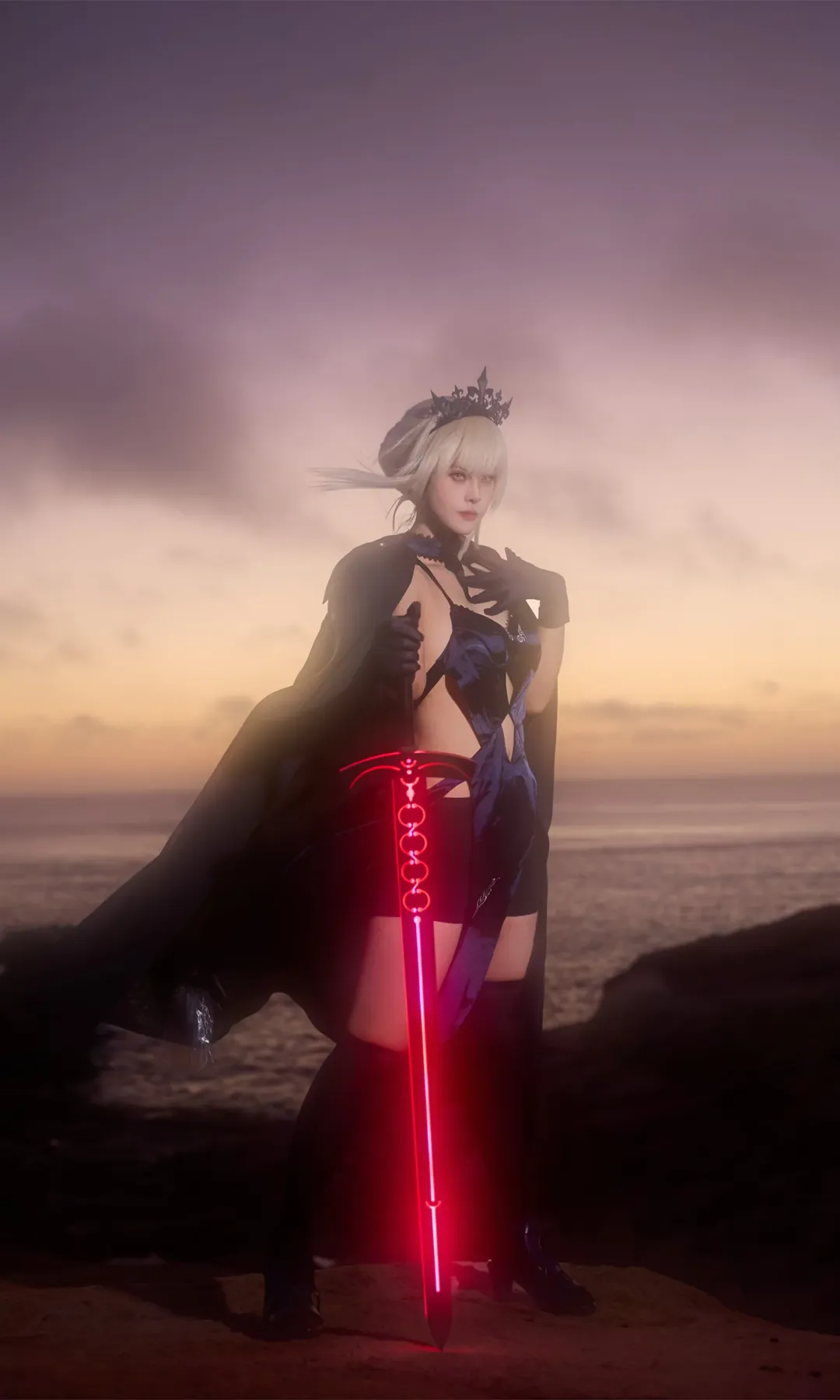 Fate/Grand Order, 黑呆cos, 黑丝cos, 水骑呆cos, 水着アルトリア〔オルタ〕cos - 第1张