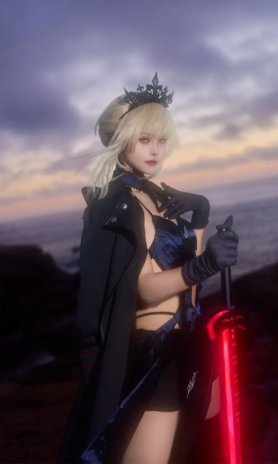 Fate/Grand Order, 黑呆cos, 黑丝cos, 水骑呆cos, 水着アルトリア〔オルタ〕cos - 第2张