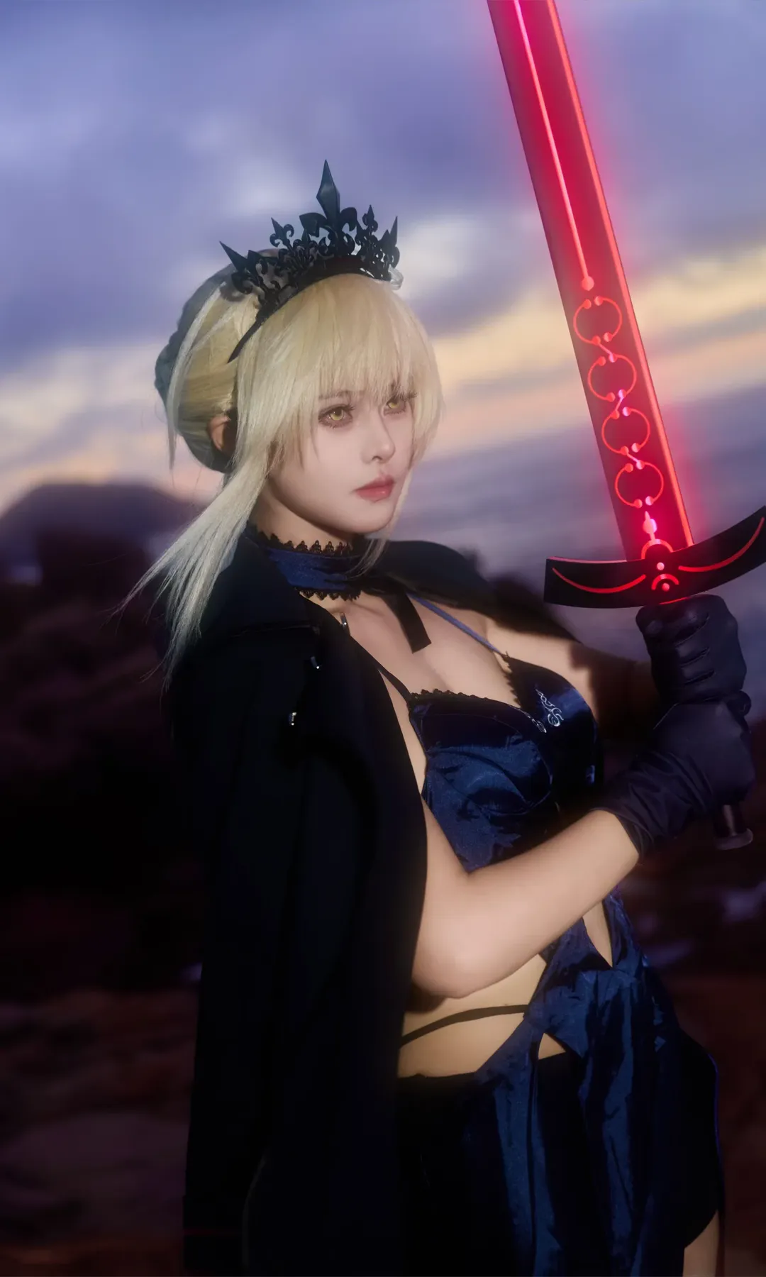 Fate/Grand Order, 黑呆cos, 黑丝cos, 水骑呆cos, 水着アルトリア〔オルタ〕cos - 第3张